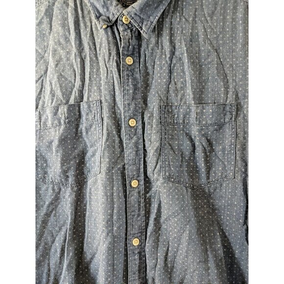 ALL SAINTS Men's Blue Button Up Long Sleeve Collar Slim FIt Size XL - Picture 4 of 9